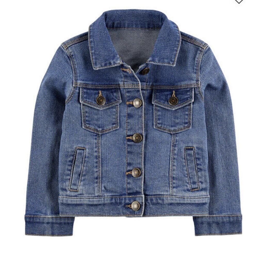 Little Girl Toddler Blue Jean Jacket Denim Cotton Fall Spring Coat 3T Stretch
